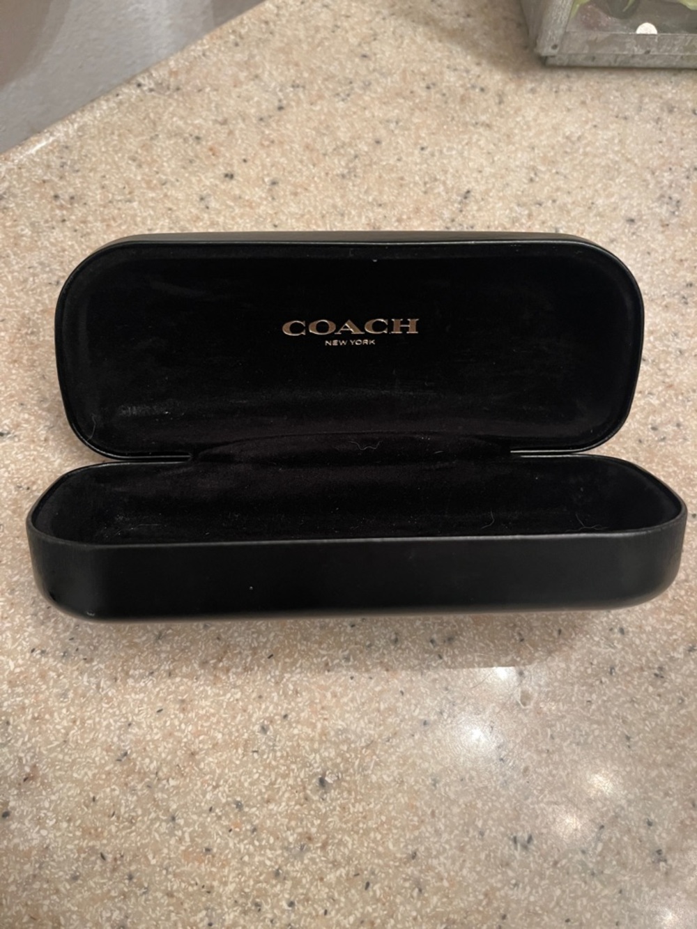 Coach Black Sunglasses Case with Gold Logo